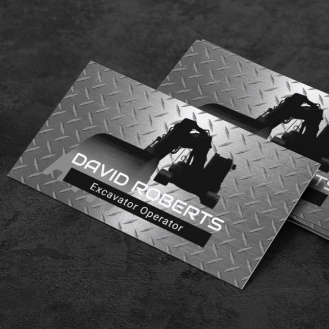 Cartão De Visita Operador de Instalação de Escavador de Construção  (Criador carregado)