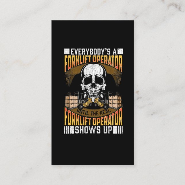 Cartão De Visita Operadora de empilhadeira Funny Warehouse Humor do (Frente)
