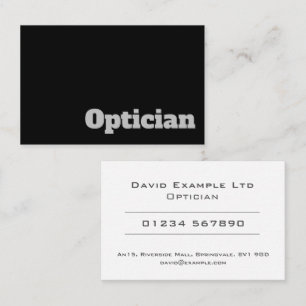 Cartão De Visita Óptico e Design optometrista em negrito e claro