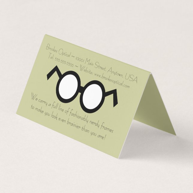Cartão De Visita Óptico moderno optometrista moderno Nerdy Óculos n (Frente)