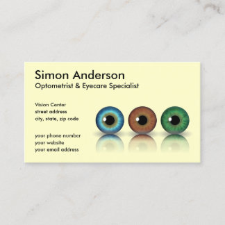 Cartão De Visita Optometria Creme Professional