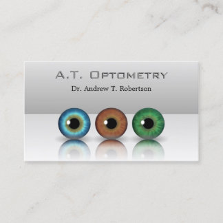 Cartão De Visita Optometria profissional do Optometrista do cinza