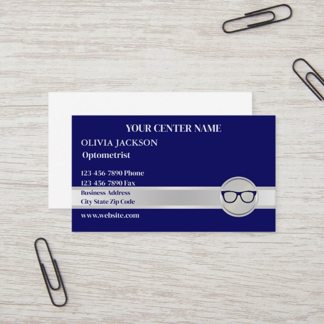Cartão De Visita Optometrist Modern Eyewear Doctor Vision Care  (Frente/Verso In Situ)