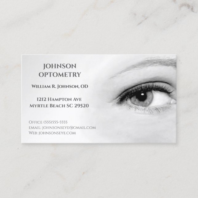Cartão De Visita Optometrista/Cartão de visita de Optometria (Frente)