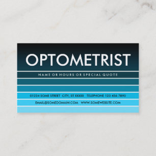 Cartão De Visita OPTOMETRISTA com amostra azul