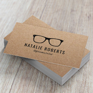 Cartão De Visita Optometrista Olho Médico Óculos Kraft Russo