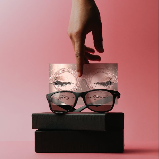 Cartão De Visita Optometrista Óptica Eyeglass Rosa Lashe (Criador carregado)