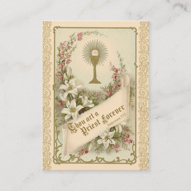 Cartão De Visita Oração a padres por Ruas. (Frente)