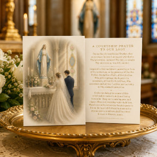 Cartão De Visita Oração Católica do Namoro à Nossa Senhora do Sagra