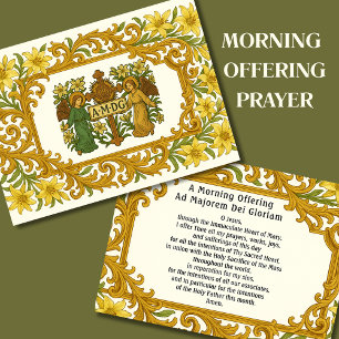 Cartão De Visita Oração da manhã com AMDG & Angels