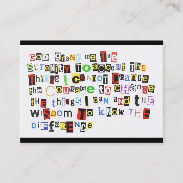 Cartão De Visita Oração da serenidade (Frente)