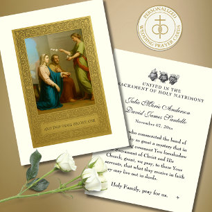 Cartão De Visita Oração de Casamento Católico Betrothal Mary Joseph