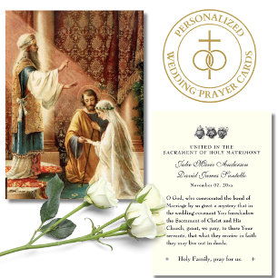 Cartão De Visita Oração de Casamento Católico Betrothal Mary Joseph