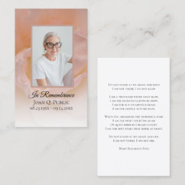 Cartão De Visita Oração para Memória Funeral da Flor Rosa Rosa Páli