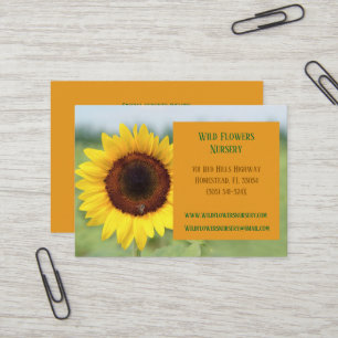 Cartão De Visita Orange Gardener Landscaper Florist Sunflower