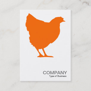 Cartão De Visita Orange Hen Symbol 02 - White