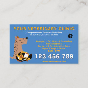 Cartão De Visita Orçamento Editável Veterinário Negócios de Cuida