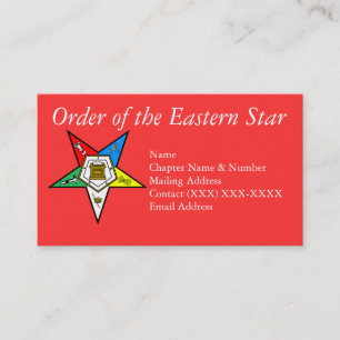 Cartão De Visita Ordem do vermelho oriental da estrela