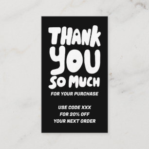 Cartão De Visita Ordem Preta&Branca Simples Obrigado Código QR Soci