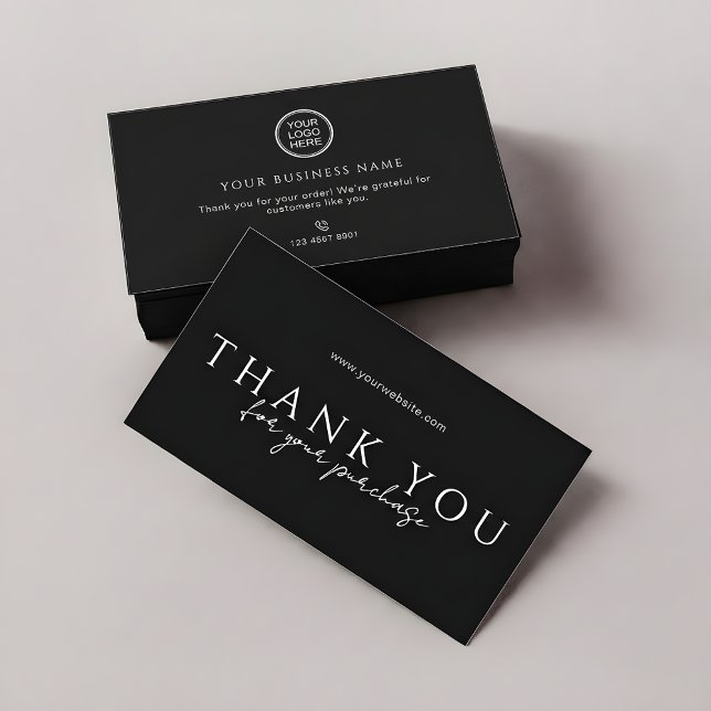 Cartão De Visita Order Packaging Thank You Inserts | Modern Sleek (Criador carregado)