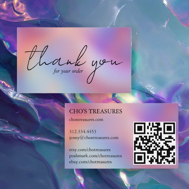 Cartão De Visita Order THANK YOU Pretty Minimalist Blur Rainbow (Order THANK YOU Pretty Minimalist Blur Rainbow Business Card
)