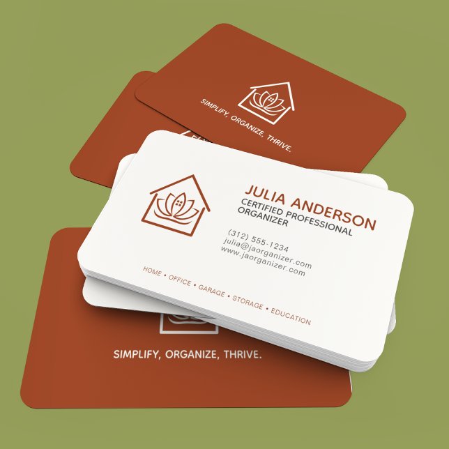 Cartão De Visita Organizador Profissional Terracotta (Criador carregado)