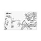 cartão de visita oriental preto e branco do dragão