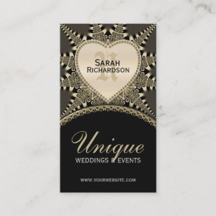 Cartão de visita original Dourado do casamento do