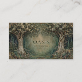 Cartão De Visita Ornada Floresta Mágica Art Nouveau