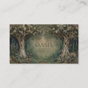 Cartão De Visita Ornada Floresta Mágica Art Nouveau