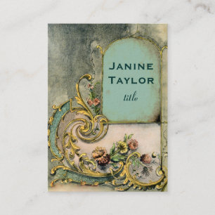 Cartão de visita ornamentado da janela do rolo do