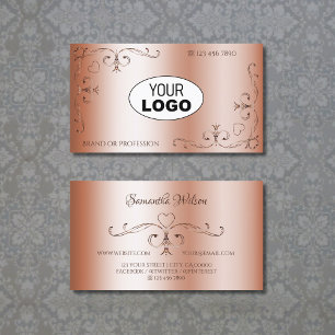 Cartão De Visita Ornamentado de Lúxury Rosegolden bordas com logot