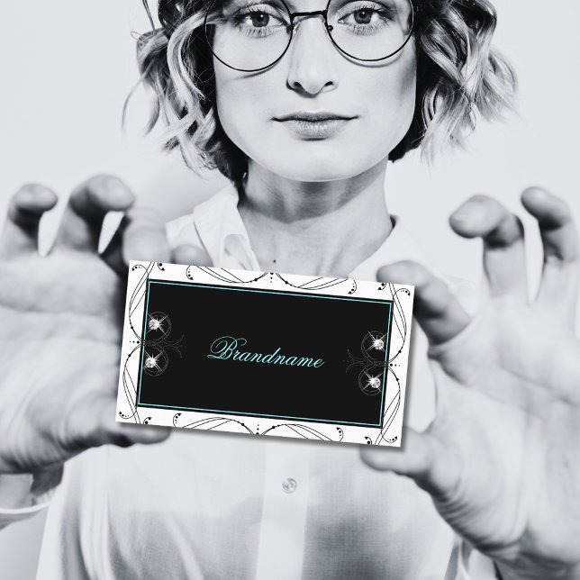 Cartão De Visita Ornamentado de Ouros Brancos Estimulantes Brancos  (Criador carregado)