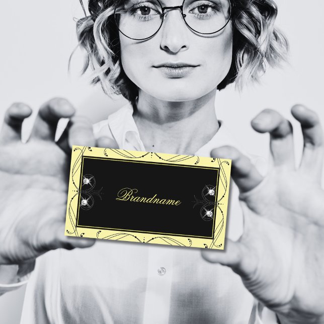 Cartão De Visita Ornamentado de Ouros de Espumantes Negra Ornamenta (Criador carregado)