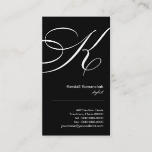 Cartão de visita ornamentado do monograma K do