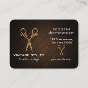 Cartão De Visita Ornamentado/ouro das tesouras  