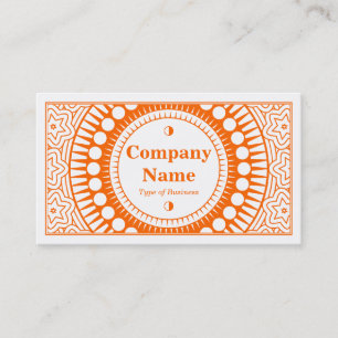 Cartão De Visita Ornamental 01 - Laranja sobre branco