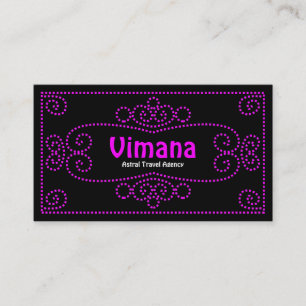 Cartão De Visita Ornamental - Magenta em preto