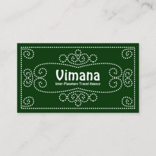Cartão De Visita Ornamental - White on Dark Green 003300
