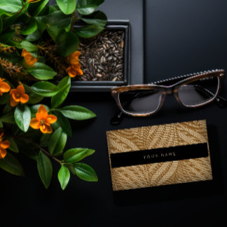 Cartão De Visita Ornamento Floral Castanho Dourado Lace Black Vip