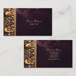 Cartão de Visita Ornamento Floral Dourado