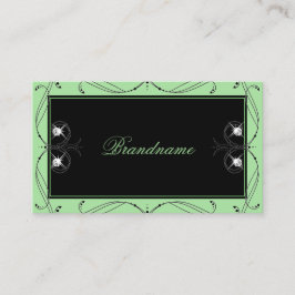Cartão De Visita Ornamentos de Ornamentados de Joias Verdes Pretas