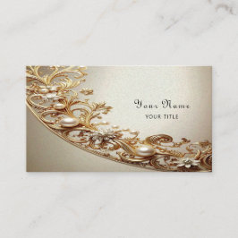 Cartão De Visita Ornate Gold Flourish Business Card