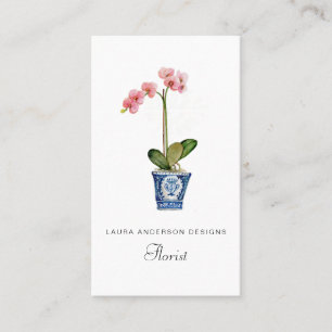 Cartão De Visita Orquídea em aquarela Florista 