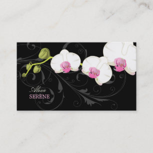 Cartão De Visita Orquídea PixDezines+espirais/cores escuras