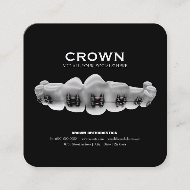 Cartão de visita Ortodontista com Cartão de Compro (Frente)