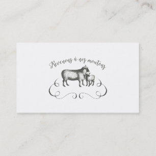 Cartão De Visita Os carneiros engraçados cultivam o estilo francê