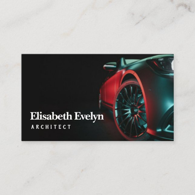 Cartão De Visita Os carros modernos estão na sala de estúdio. (Frente)