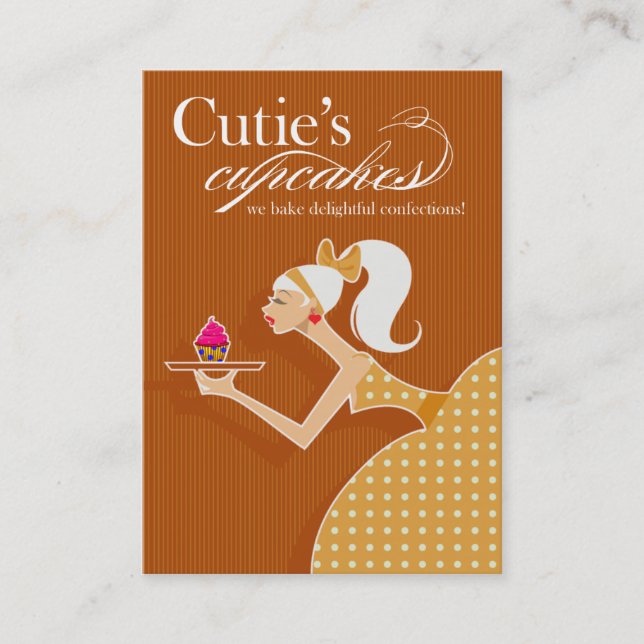 Cartão De Visita Os cupcakes de Cutie - pastelarias das sobremesas (Frente)