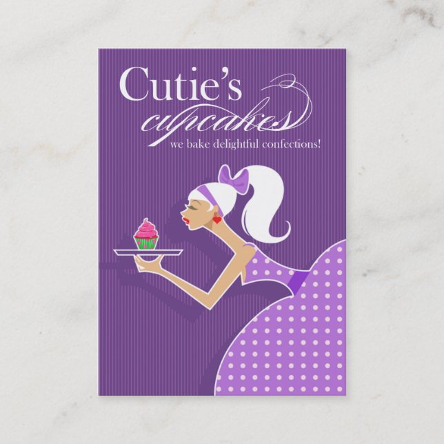 Cartão De Visita Os cupcakes de Cutie - pastelarias das sobremesas (Frente)